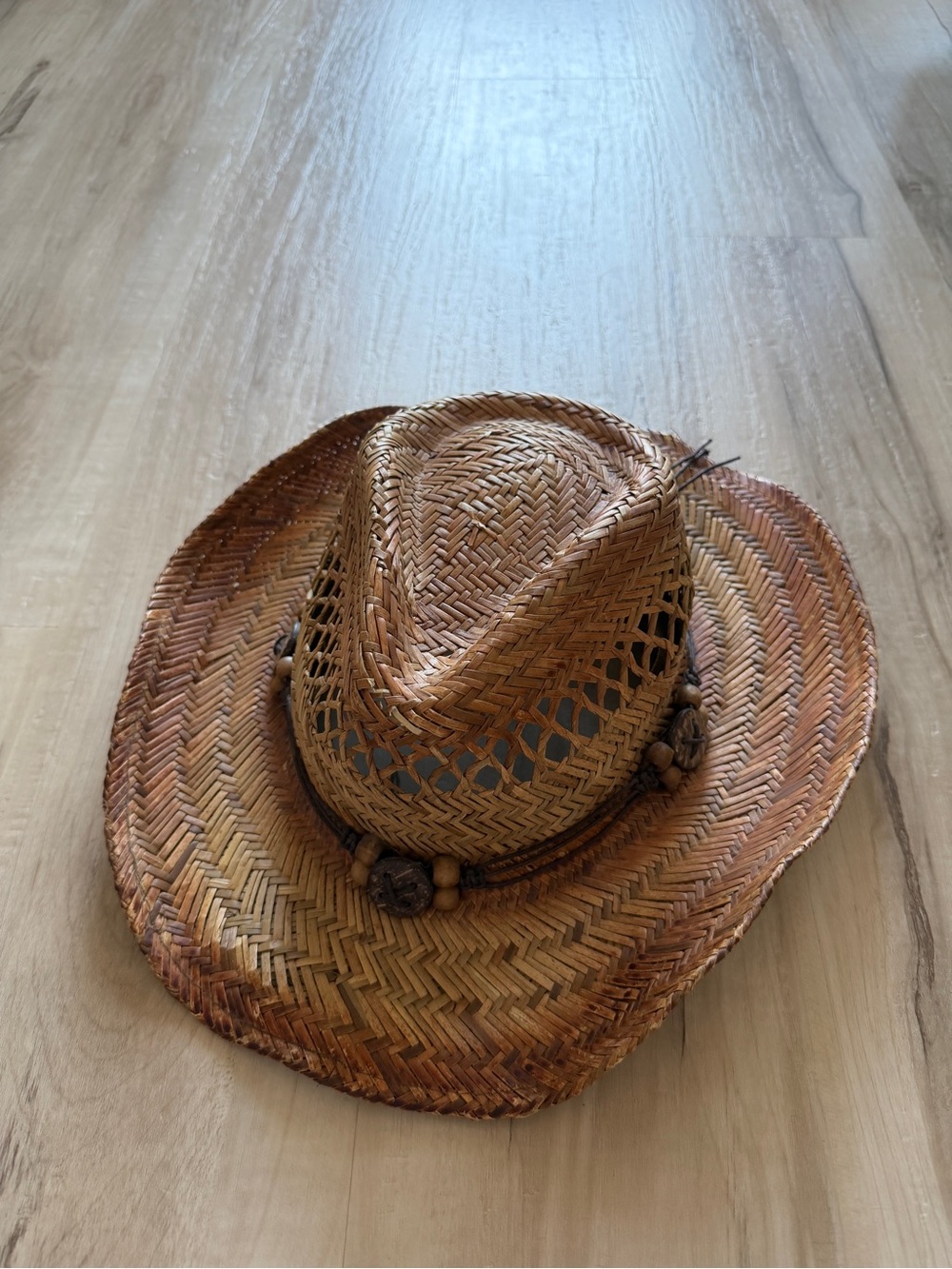 Woven Straw Cowboy Hat - Brown